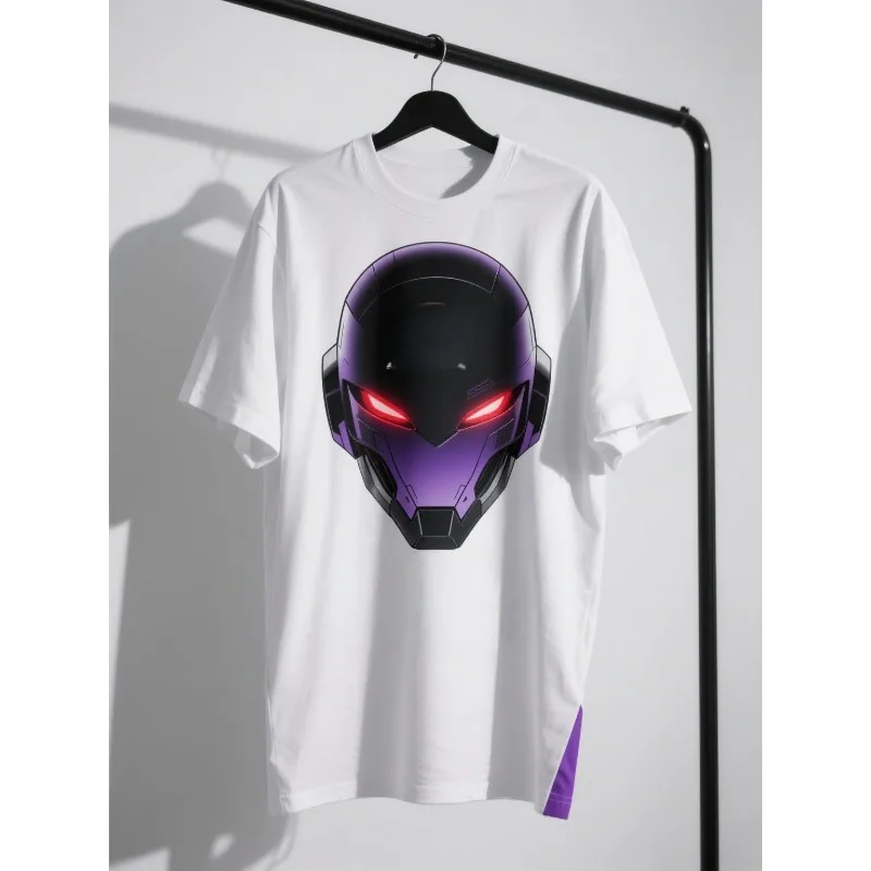 

MOTO-высококачественная быстросохнущая футболка с 3D-печатью, неоново-фиолетовый меховой шлем для взрослых