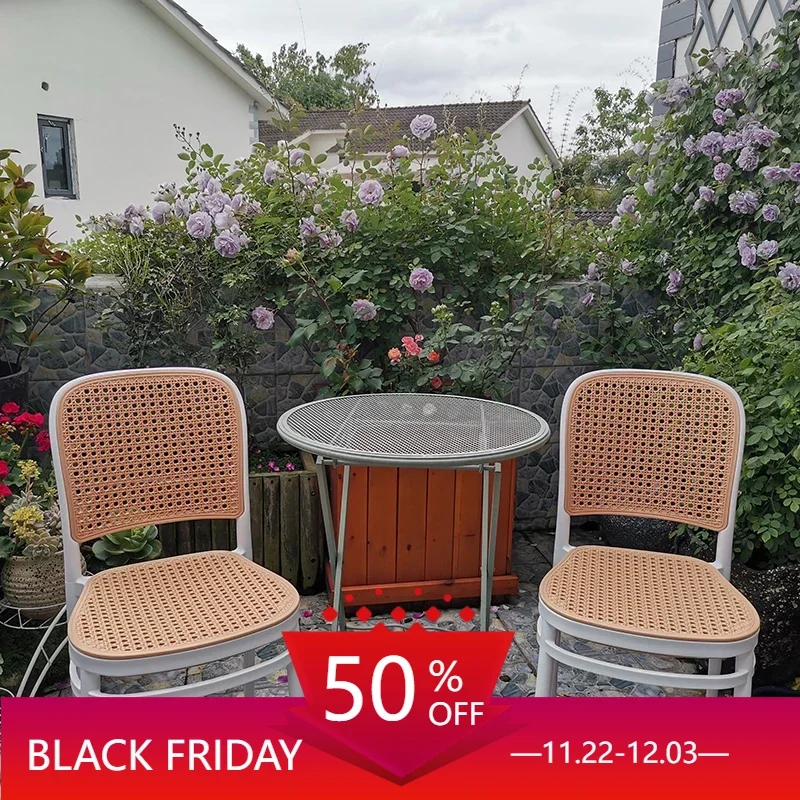 

Kitchen Plastic Nordic Dining Chairs Rattan Modern Salon Balcony Outdoor Chair Desk Relax Sillas Para Comedor Furniture WK50DC