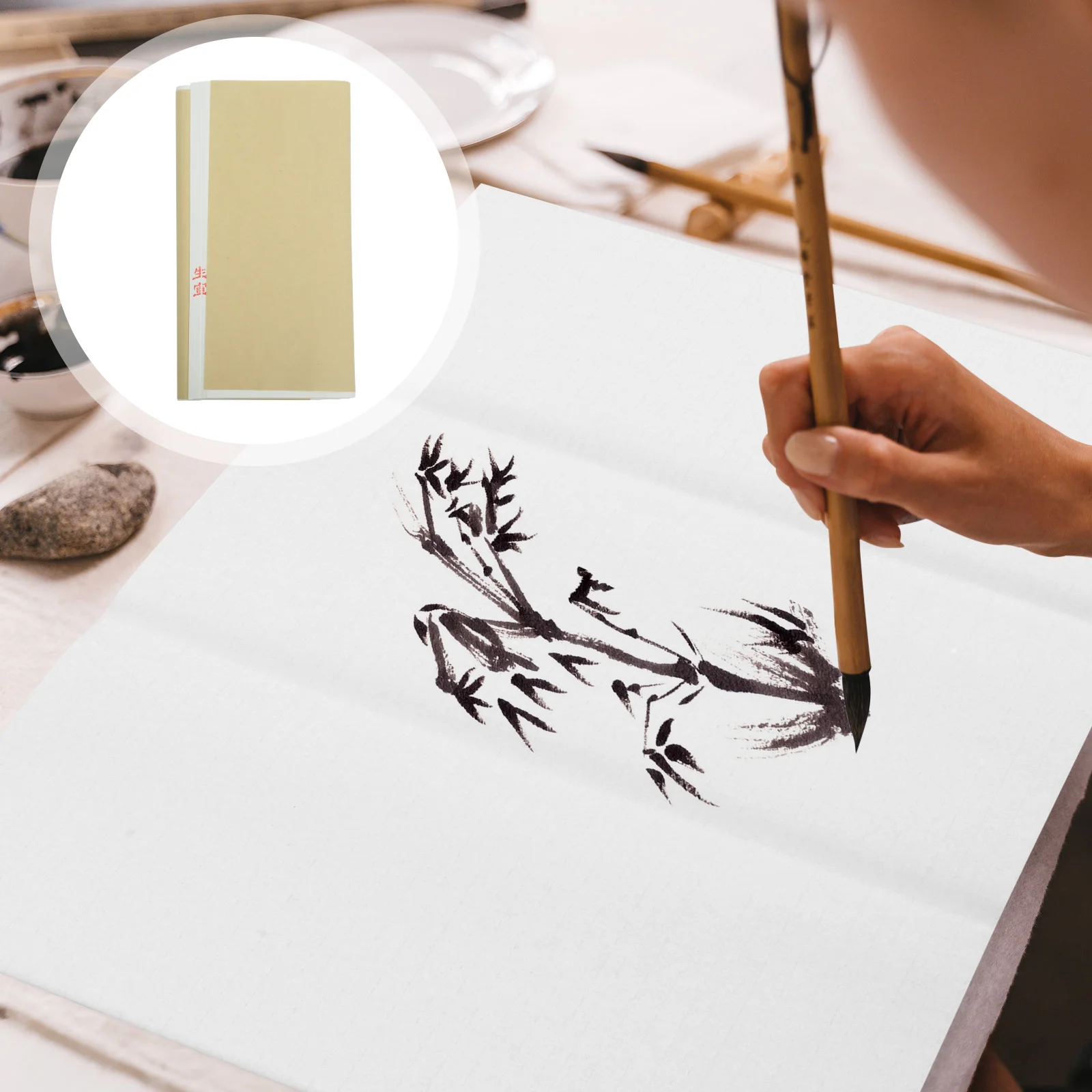 100 Sheets Rice Paper for Painting Raw Cardboard Japanese Calligraphy Scrapbooking Sumi