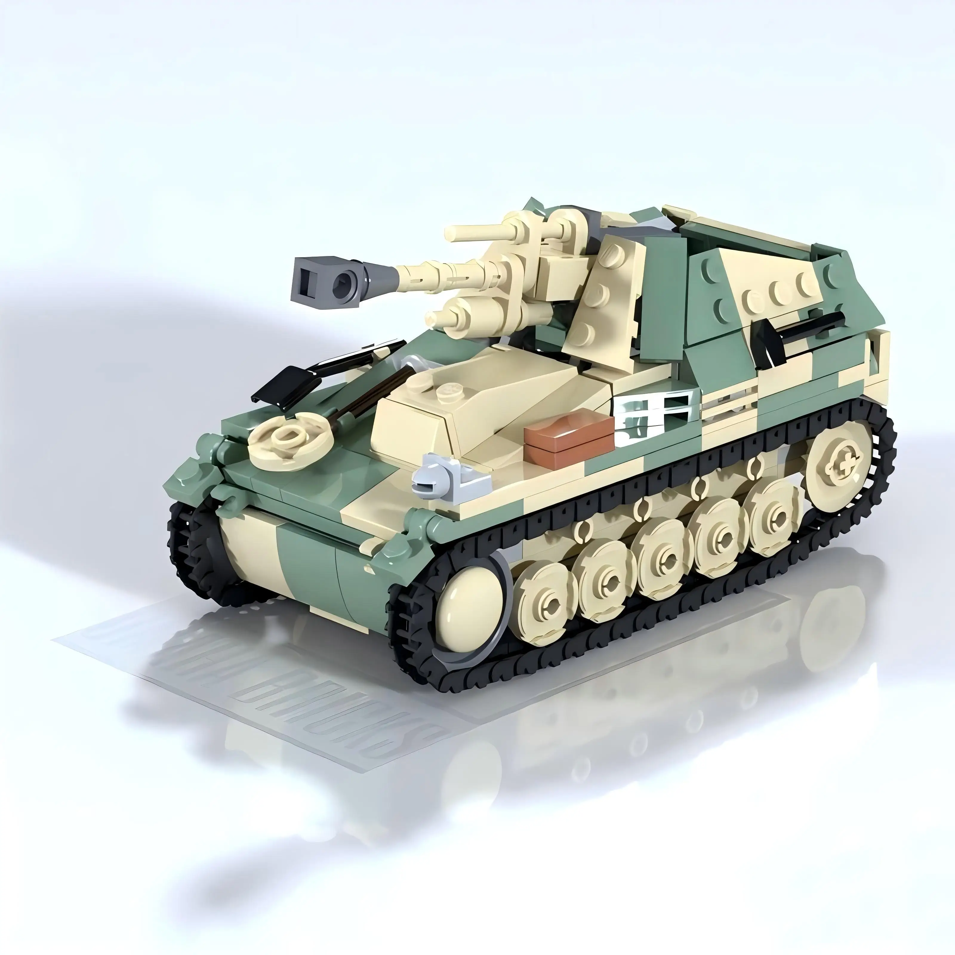 

MOC WW2 Self-propelled Artillery Tank Building Blocks Set German Military High-tech Armored Vehicle Model Kid Assembly Toys Gift