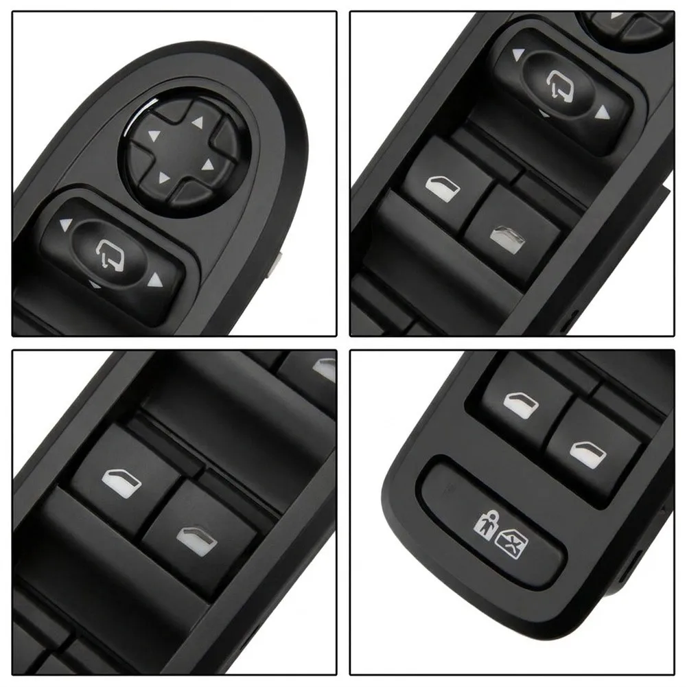 Black Window Control Switch PP And ABS Plastics Direct Replacement Part Wear Resistant Material For Daily Driving Use