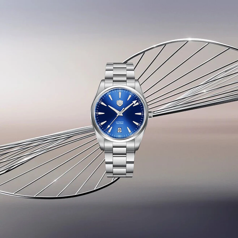 

ROSSITIMI 2026 Men Automatic Mechanical Watch 100 Meters Waterproof Business Fashion Stainless Steel Watch Sapphire Glass Mirror