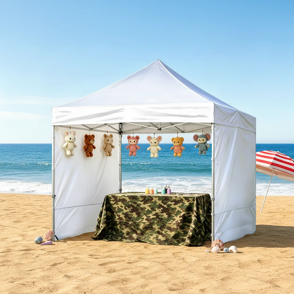 rj-High Recommended  Supermarket Retail White 600D 100% Polyester Fabric Trade Show Tent%