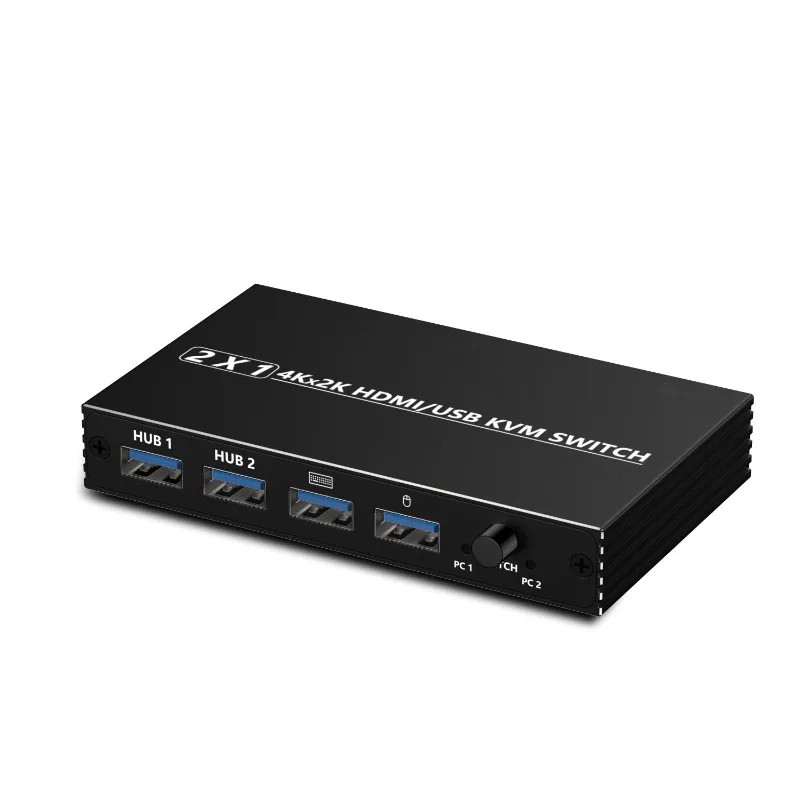 AM-KVM Convertor 201CL 2-in-1 HDMI/USB KVM Switch Support HD 2K*4K 2 Hosts Share 1 Monitor/Keyboard& Mouse Set