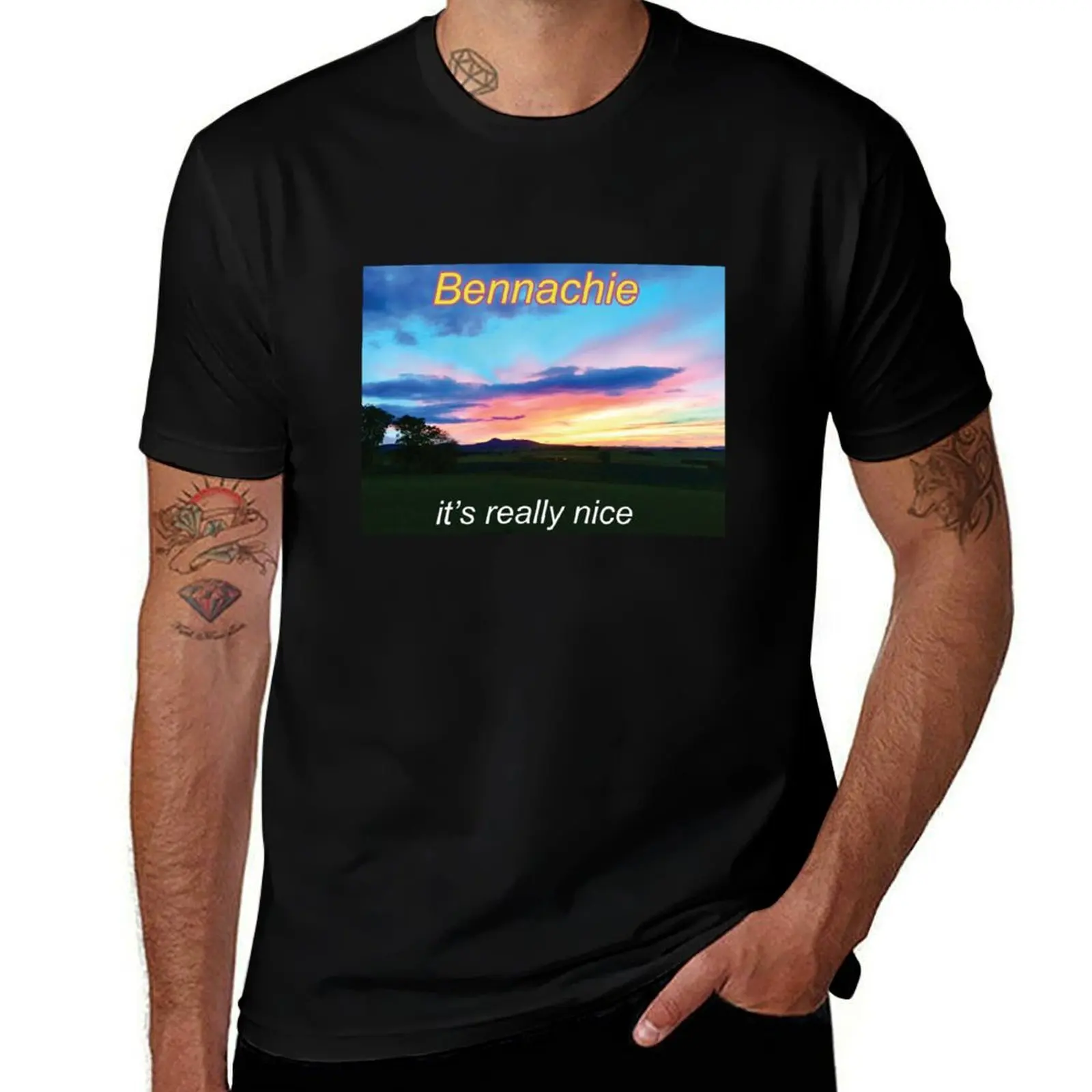 

Bennachie (it's really nice) Scottish hill T-Shirt T-Shirt plus size clothes summer top customizeds Men's t-shirts