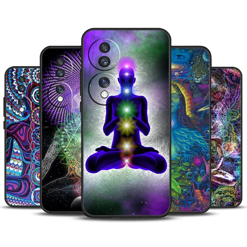 Mandala Chakra Insist Yoga Phone Case For Honor 90 Lite 70 50 Magic 5 6 Pro X6 X7 X8 X9 X6a X7a X8a X9a X9b X8b Cover