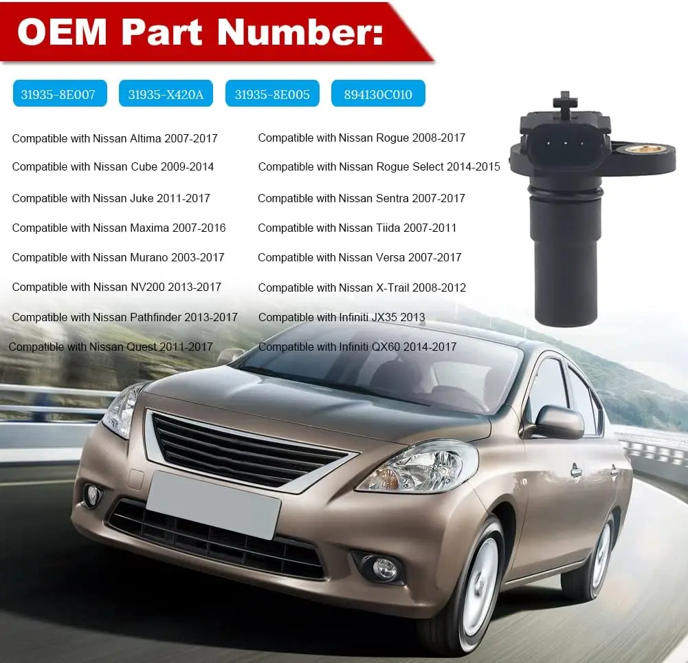 Transmission Output Vehicle Speed Sensor 31935-8E007 For Nissan Altima Juke Maxima Murano NV200 Pathfinder Quest Rogue 2.5L 3.5L