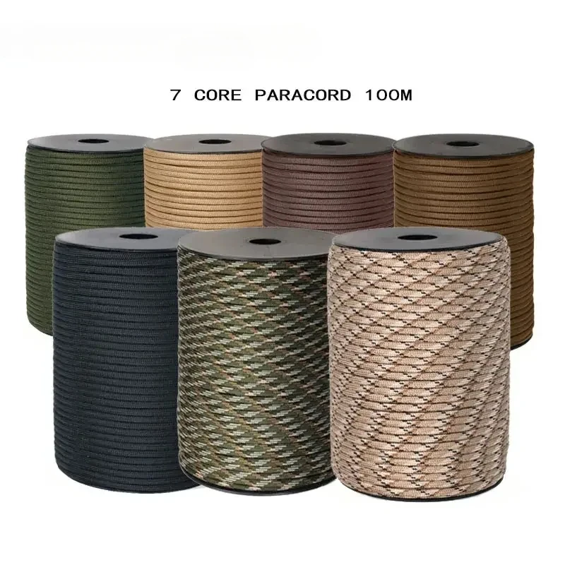 7 Core 550 Paracord Cavo 100M Dia.4mm Per Il Campeggio Esterna Di Sopravvivenza Cordino Paracadute Corda Tenda Da Trekking Accessori braccialetto FAI DA TE