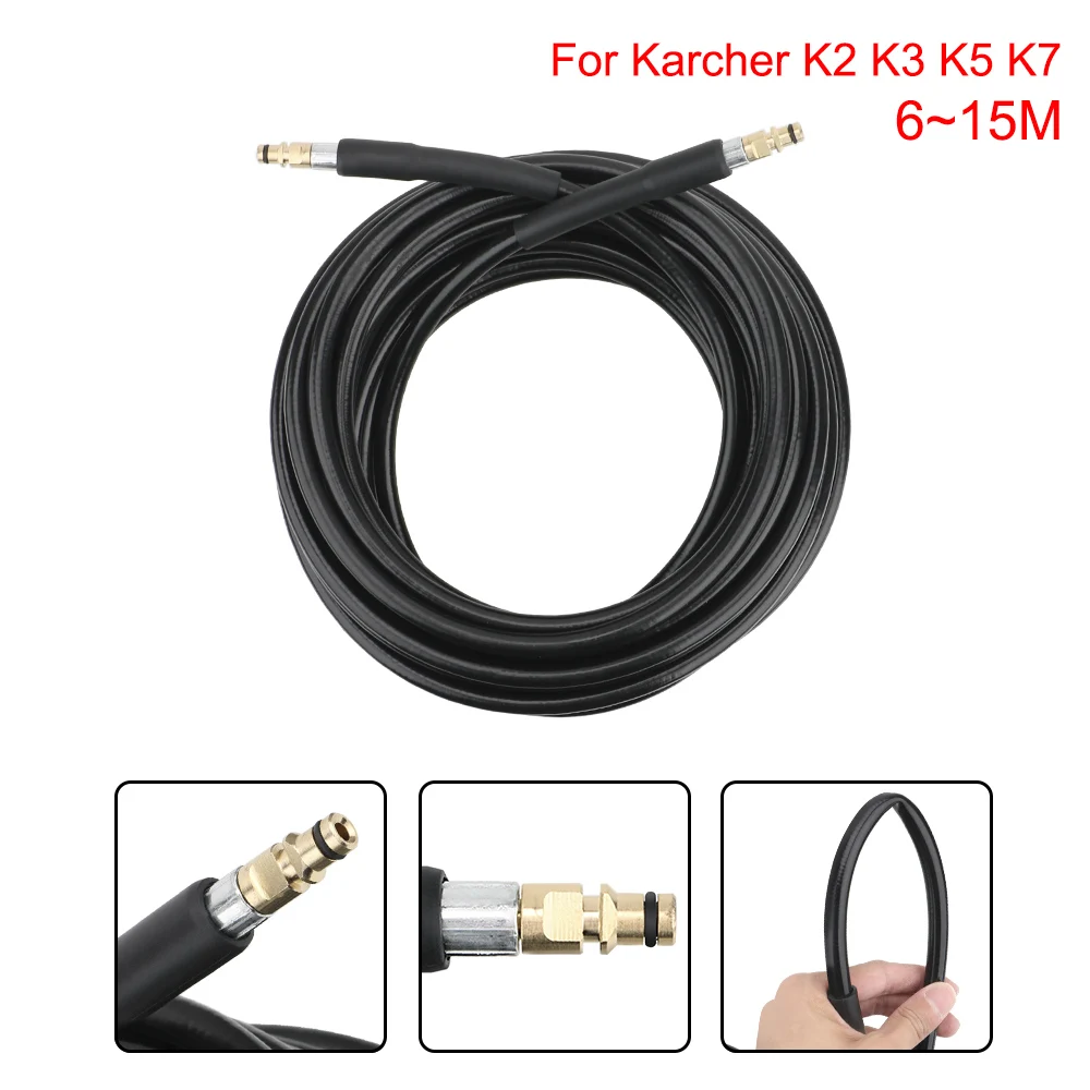Mangueira de Alta Pressão para Lavadora de Carros Karcher Série K 6, 10, 15 metros - Mangueira de Água para Lavadora de Pressão