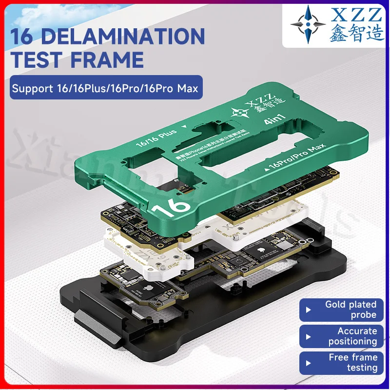 XZZ ISocket Motherboard Test Fixture for iPhone 16 Pro Max Series Logic Board Middle Layer Radio Frequency Function Tester tools