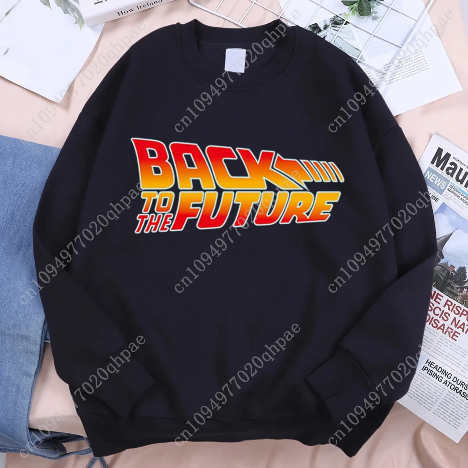 Back To The Future Movie Logo Hoodie Men Vintage Casual Hoody Anime Loose Sweatshirt Harajuku Fleece Hoodies Crewneck Clothes