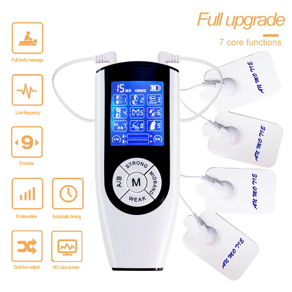 TENS Pulse Electric Muscle Stimulator USB Charging Back Neck Body Massager Acupuncture Meridian Physiotherapy Massage Device