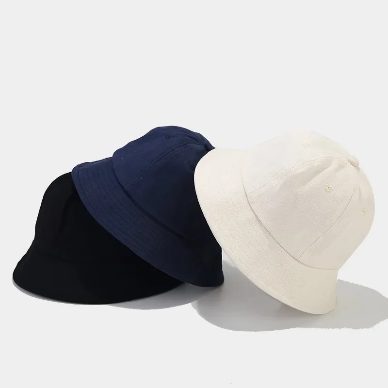 Spring Cotton Solid Bucket Hat Fisherman Hat Outdoor Travel Sun Cap for Men and Women 188