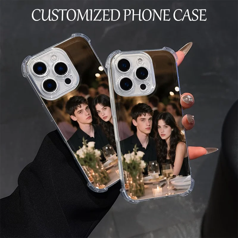 DIY iPhone 17 16 15 14 13 12 11 Pro Mini XS Max XR Plus Air Customized Photo shockproof Transparent TPU Phone Protective Case