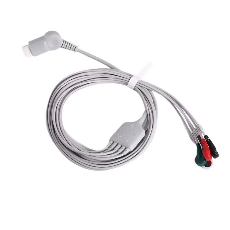 For ECG Cable 5-Leads Snap Type M1977A M1972A Designed For Devices 12-Pin Connector