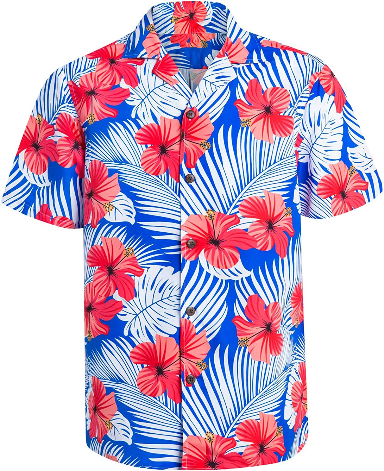 Hawaiian Shirts for Men Short Sleeve Regular Fit Mens Floral Shirts