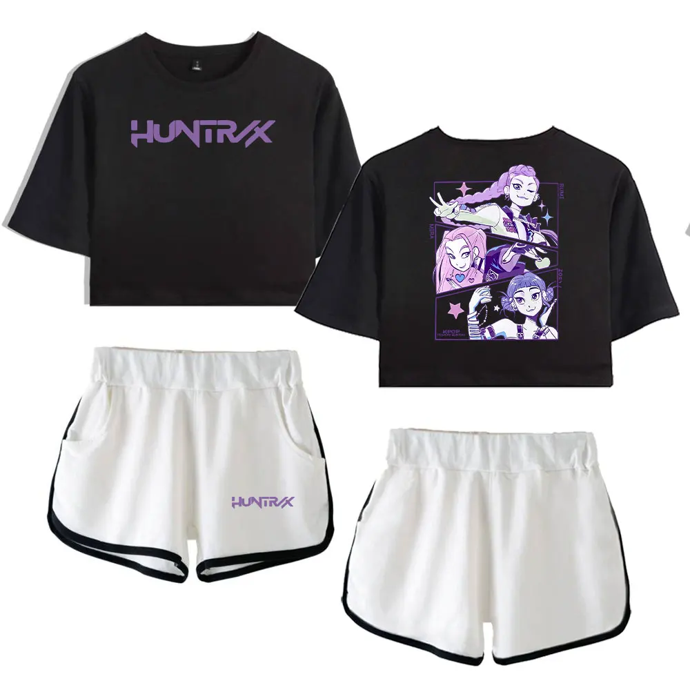 

KPop Demon Hunters Merch Fashionable Streetwear Two Piece Set Shorts+Lovely TShirt Outwear Suitable for Daily Wear