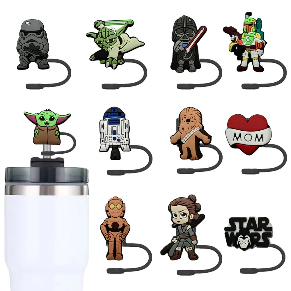 

1-11pcs Cartoon Planet Straw cap 10MM cartoon drink straw plug reusable spill-proof drinking fit cup straw cap charm accessories