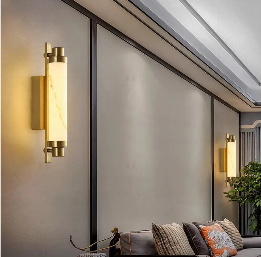

Nordic minimalist marble Wall lamp, living room background wall, luxury hotel corridor, villa designer, long strip Wall light