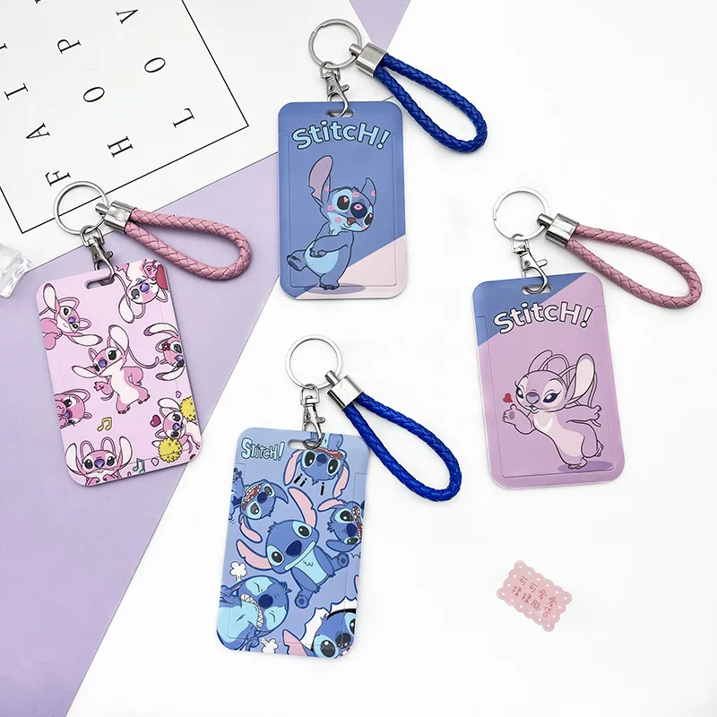 Stitch Disney Student Card Holder ID Creative Slip-out Bus Card ID Holder Creative Sliding Cover ID Protective Cover