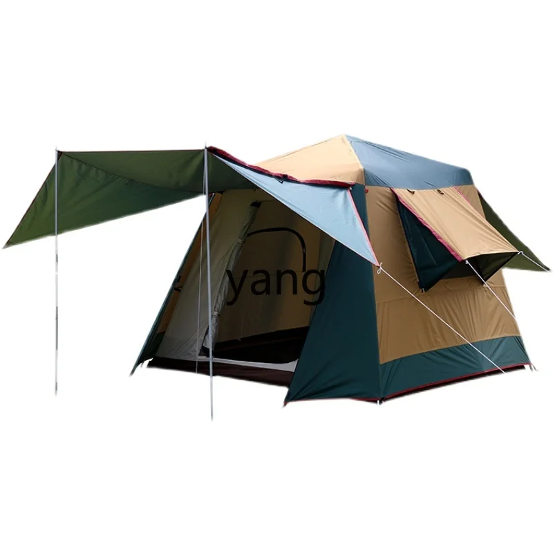 

. L'm'm Outdoor Automatic Outdoor Rainproof and Sun Protection Double-Layer Quickly Open Aluminum Pole Camping Tent