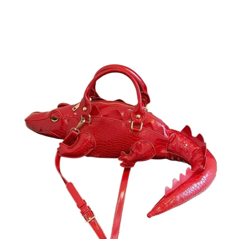 Xia's Personalized Creative Unique American Spice Girl Crocodile Bag Portable Messenger Bag Design Sense Niche Exquisite Simple