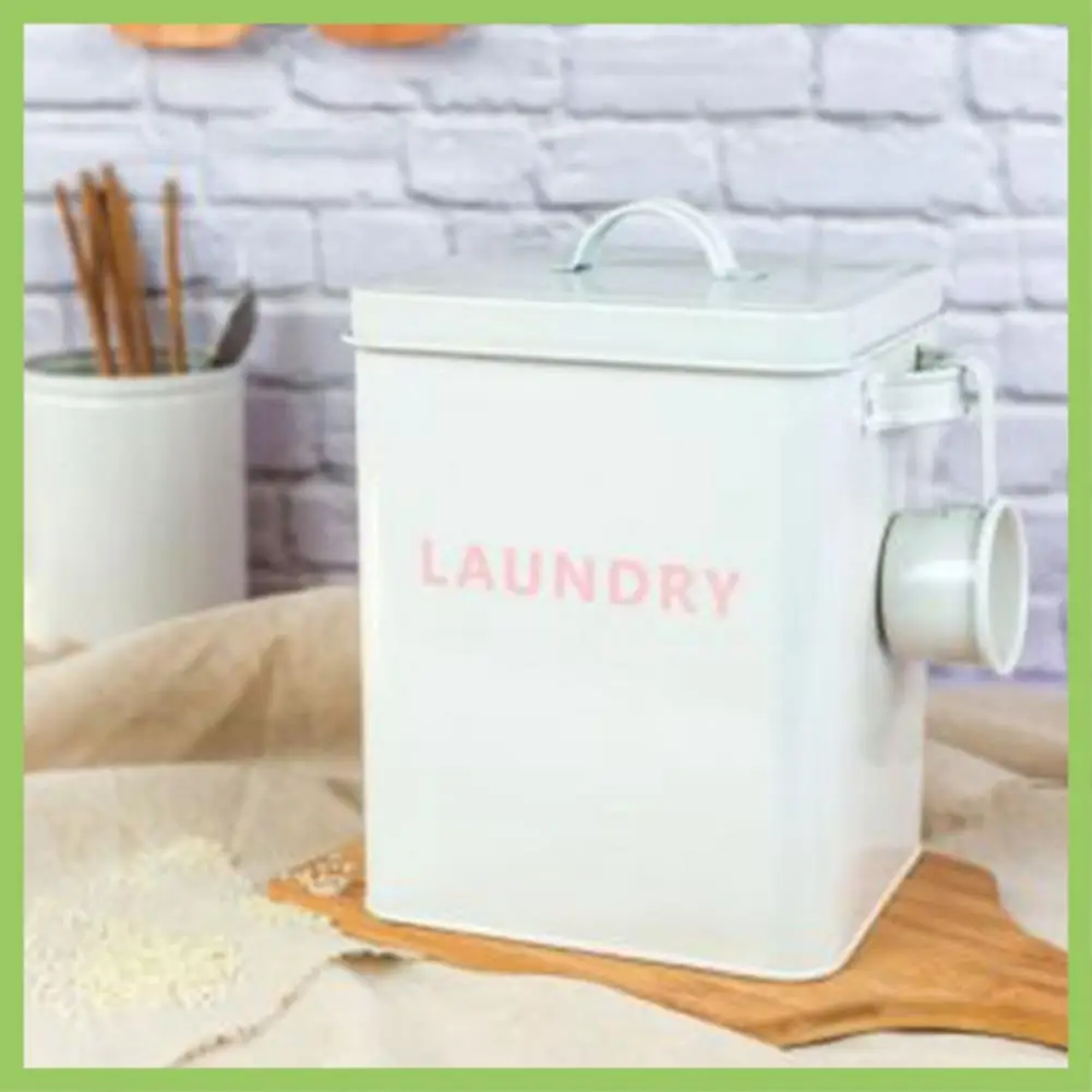

Laundry Powder Canister With Scoop Storage Bucket Sealed Rice Bucket Washing Powder Bucket Grain Storage Bucket