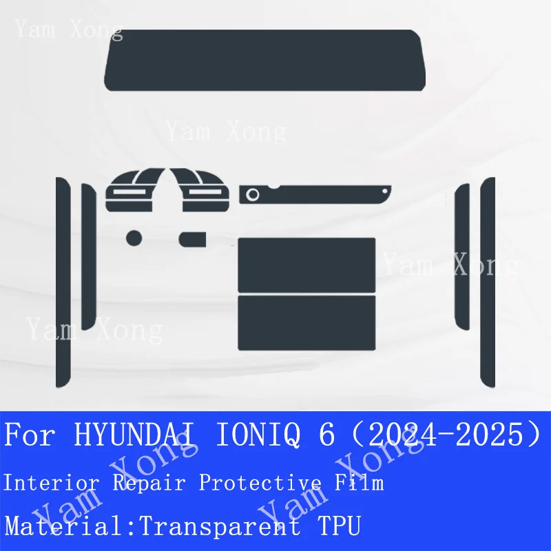 2024–2025 HYUNDAI IONIQ 6 Interior Protector – Transparent Film for Center Console & Instrument Screen