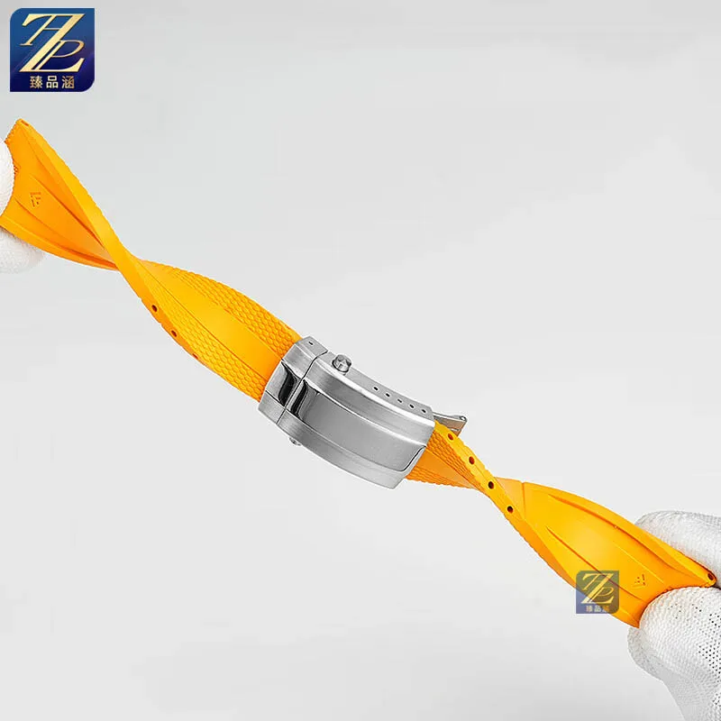 Wysokiej jakości gumowy pasek 22mm do serii Breitling Super Ocean Avengers żółty wilk lotnictwo rozrządu gumowa bransoletka do zegarka