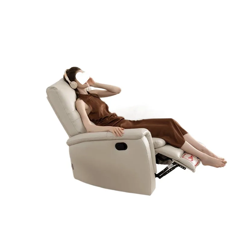 

First class first layer leather manual function reclining and rocking single