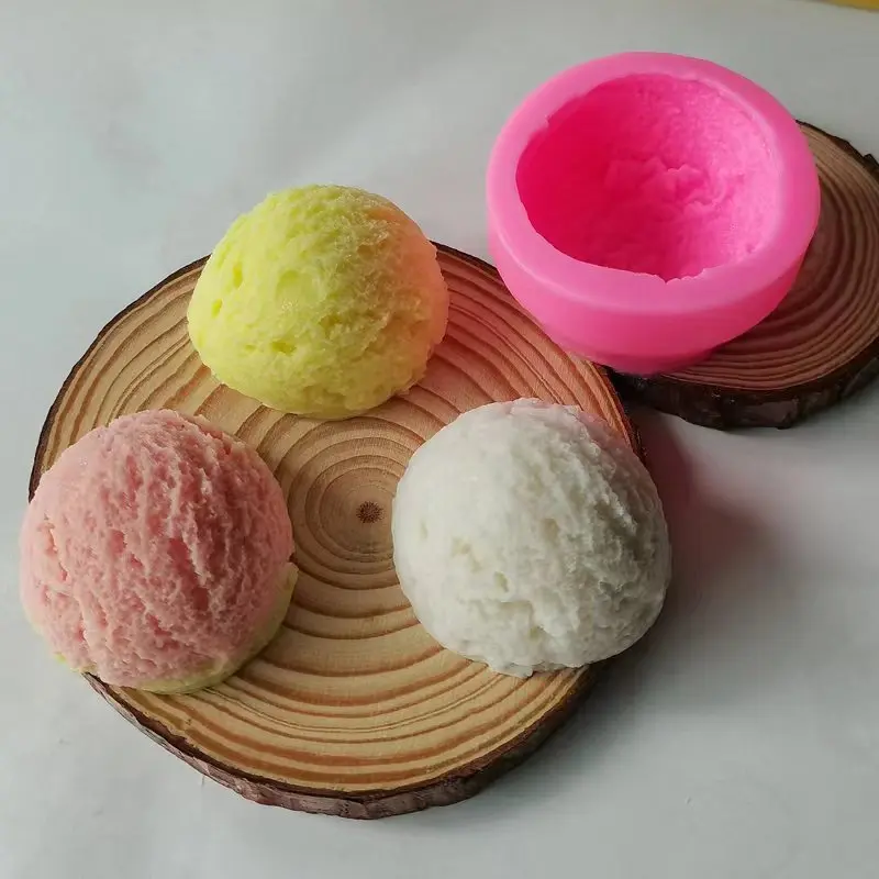1 sztuka, świeca do dekoracji mydła silikonowa foremka DIY płynny silikon lody forma w kształcie kuli tort fondant foremka forma na czekoladki