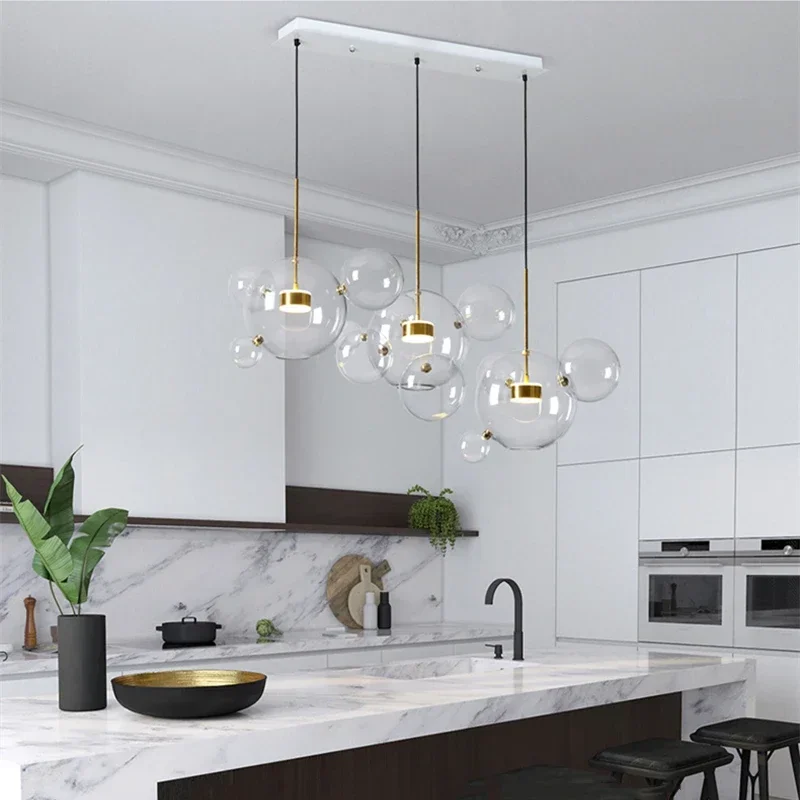 2026 Italian Designer Glass Bubble Ball Pendant Chandelier For Kid Room Dining Kitchen Island Indoor House Decor Hanging Lightin
