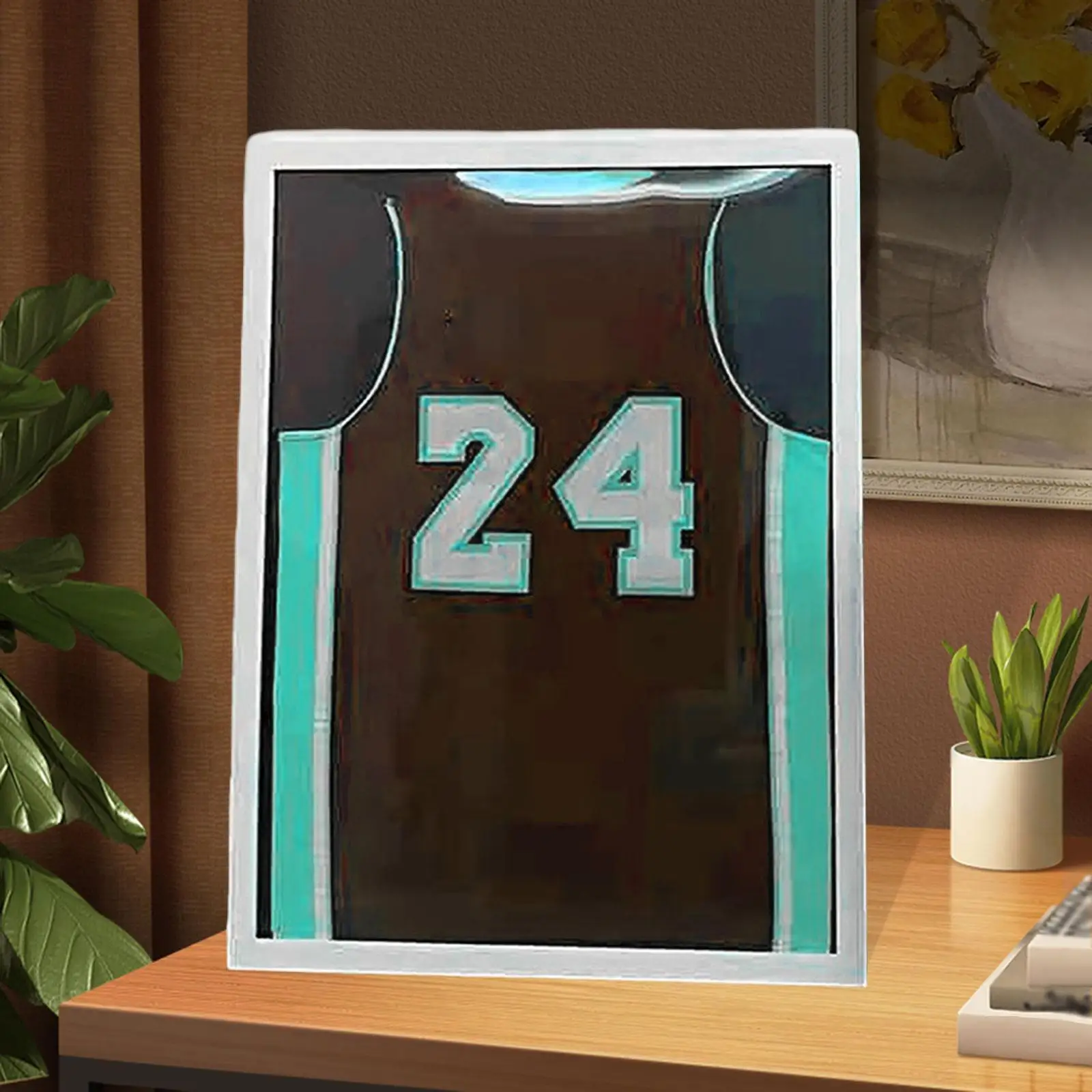 Sports Jersey Display Case Versatile Wooden Sturdy Jersey Framing Wall Mount for Soccer Graduates Shirt Basketball Uniform