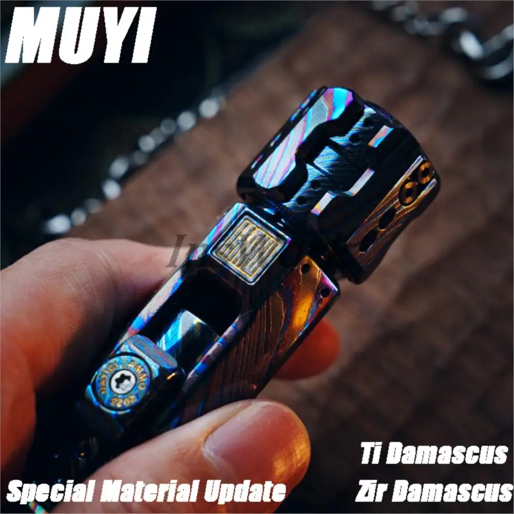 MUYI Zirconium Damascus Titanium Damascus Special Material Update Slider Fidget Toy Fidget Spinner