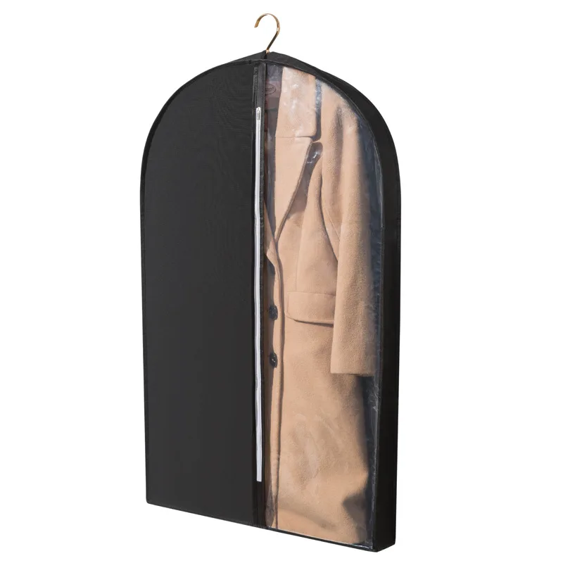 New Non-woven Household Clothes Dust-proof Cover Men's Suit Coat Protective Covers Visual Window Wardrobe Storage Hanging Bag