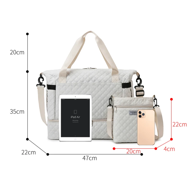 Travel Duffle Bag Weekender Package Women with Toiletry Carry on Overnight Bags Gym Duffel Mommy Hospital Fashion Wet Pocket Top