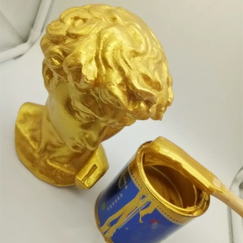 300g Metal Paint Ultra-bright Oily Water-based Gold Foil/Bronzing Paint DIY Plaster Statue Metal Crafts Decorative Brush Coating