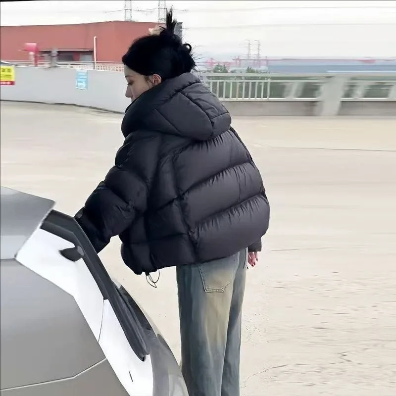 سترة شتوية نسائية فضفاضة، معطف قطني مبطن بغطاء للرأس جديد 2025، ملابس خارجية غير رسمية متعددة الوظائف سميكة ودافئة #5