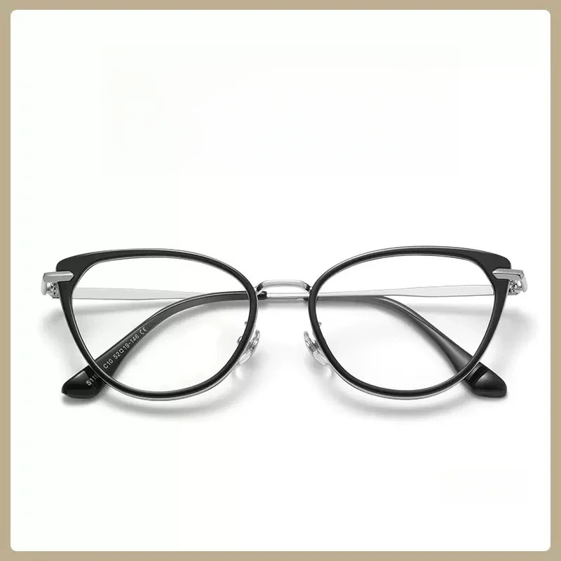 OLLYMURS New Trend Cat Eye Prescriptions Glasses Women Fashion Retro Blue Light Blocking Optical Violators Eyeglasses Frames