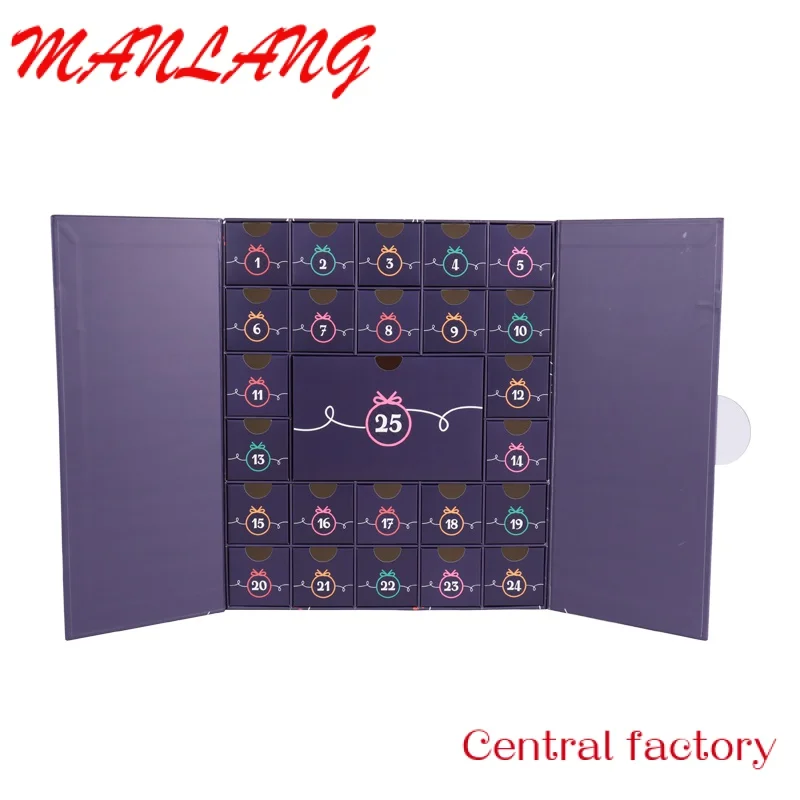 Custom  Beauty Decorate Empty Cosmetic Custom Advent Calendar Drawers Cardboard Packaging Boxes