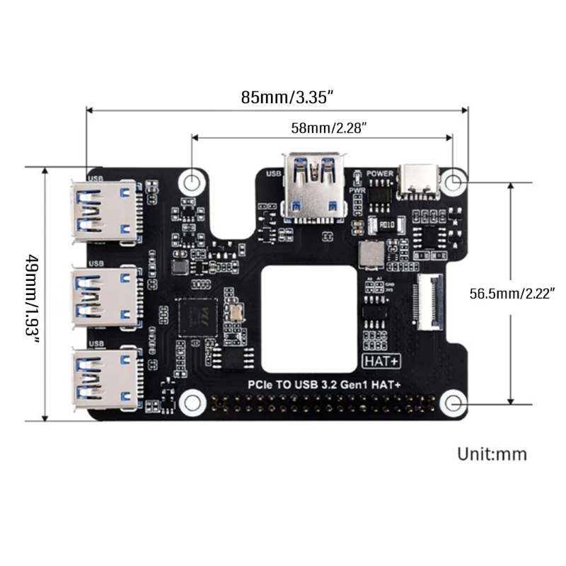 

Device Fast Speed PCIe to USB 3.2 Gen1 HAT+ Solution for 5 Improved Performances QXNF