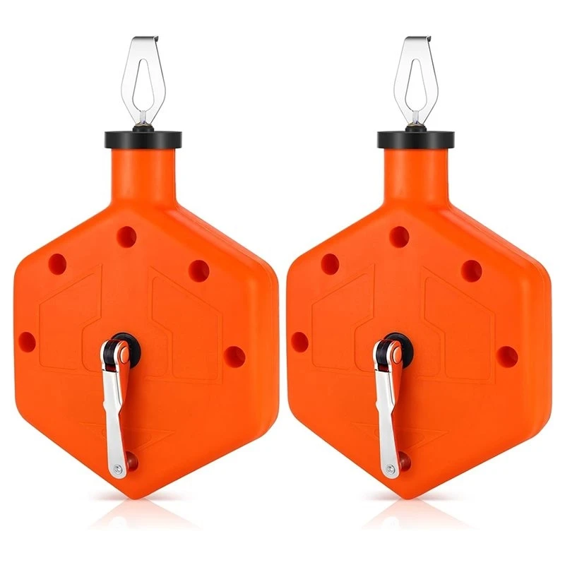ABHU 2 Pcs Chalk Line Reel 100 Feet Tool Set For Marking In Construction And Carpentry