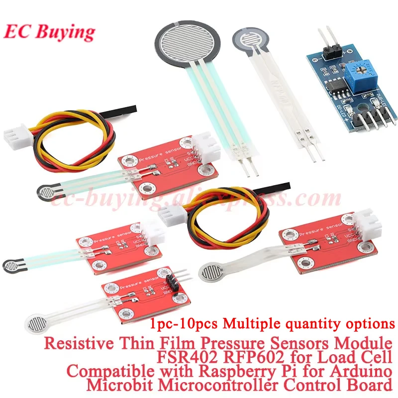 FSR402 RFP602 Load Cell Resistive Membrane Thin Film Pressure Sensor Flexible Force Sensitive Raspberry Pi for Arduino Microbit