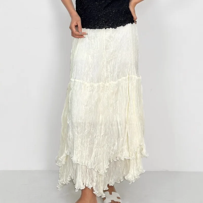 

Miyake 2025 new handmade pleated half-skirt women's comfortable and breathable fashion simple versatile flowy long skirt clothes