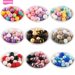New Silicone Beads Fuel Injection Round Loose Rhinestones Beads Sets For Jewelry Making DIY Keychain Bracelet Accessories