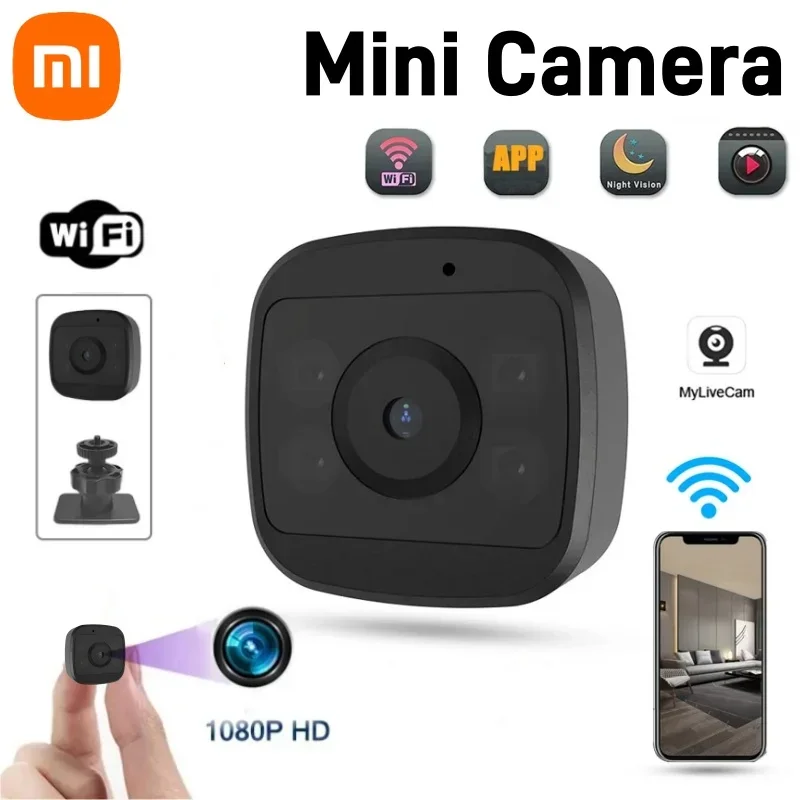 كاميرا Xiaomi اللاسلكية WiFi 1080P كاميرا فيديو أمنية محمولة للرؤية الليلية كشف الحركة كاميرا فيديو مراقبة صغيرة للمنزل الذكي