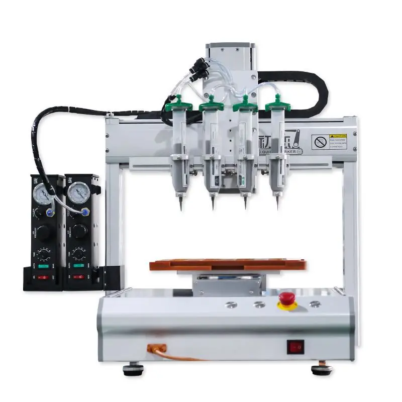 Four head syringe automatic dispensing machine, fully automatic solder paste dispensing machine, multifunctional