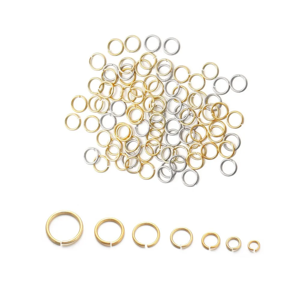 200Pcs 14/18k Genuine Gold Electroplated Iron Ring Flat Mouth Connection Ring Multipurpose Jewelry Ring Accessories Wholesale