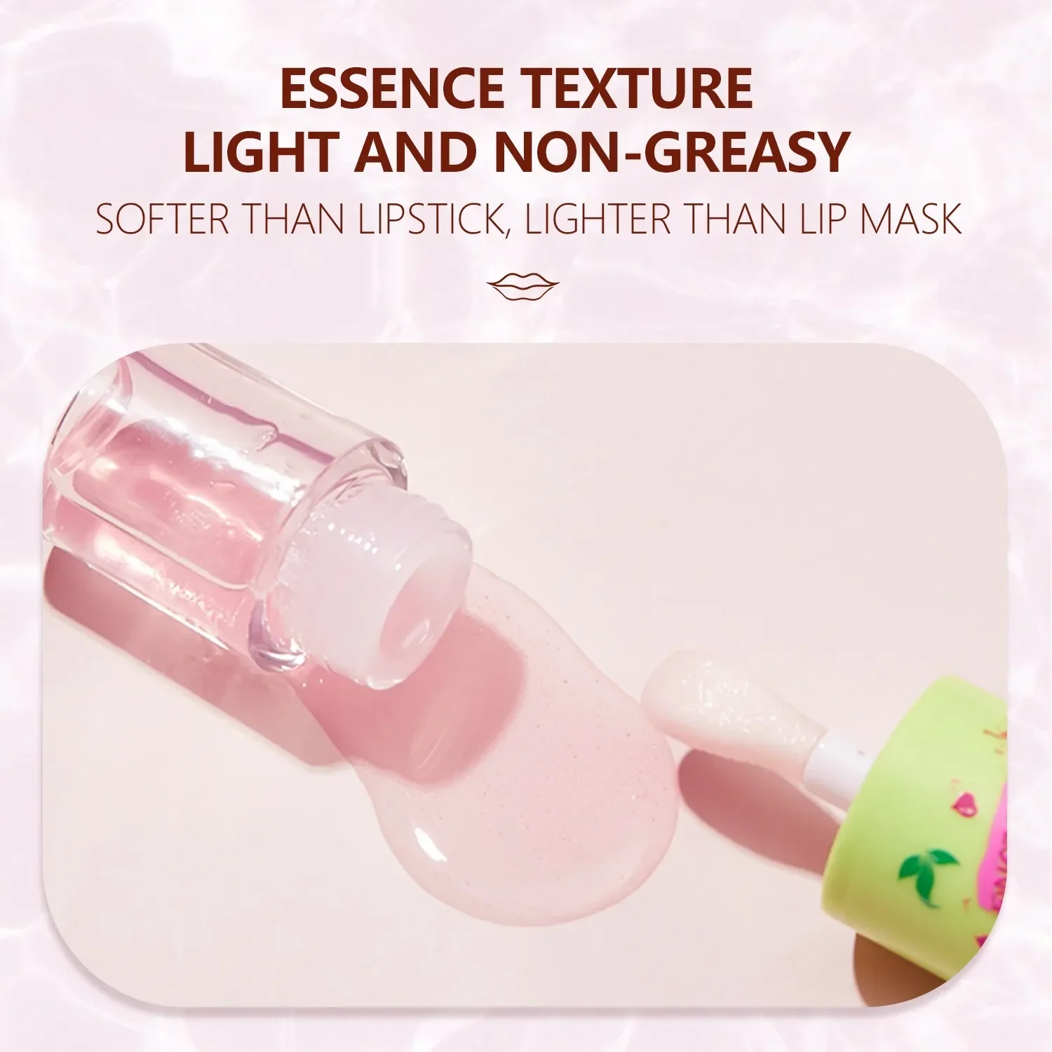 Pêssego óleo labial gloss plumping duradouro hidratante maquiagem frutas transparente bálsamo labial óleo água brilhante feminino cuidados com os lábios cosméticos