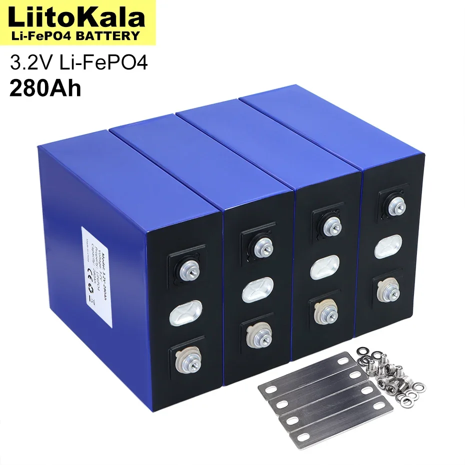 8PCS LiitoKala 3.2V 280Ah lifepo4 battery DIY 12V 24V for Electric car RV Solar Energy storage system Golf Cart Grade A TAX FREE